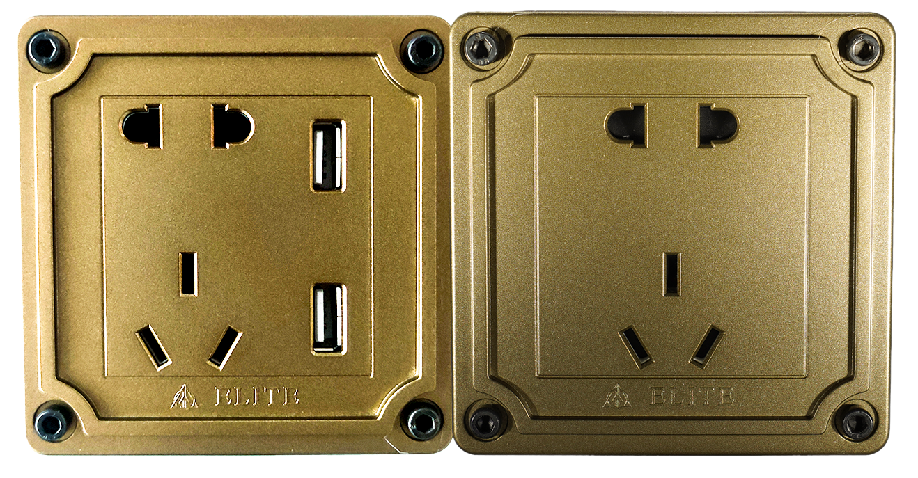 Vintage Gold Series dual socket configuration for hospitality projects
