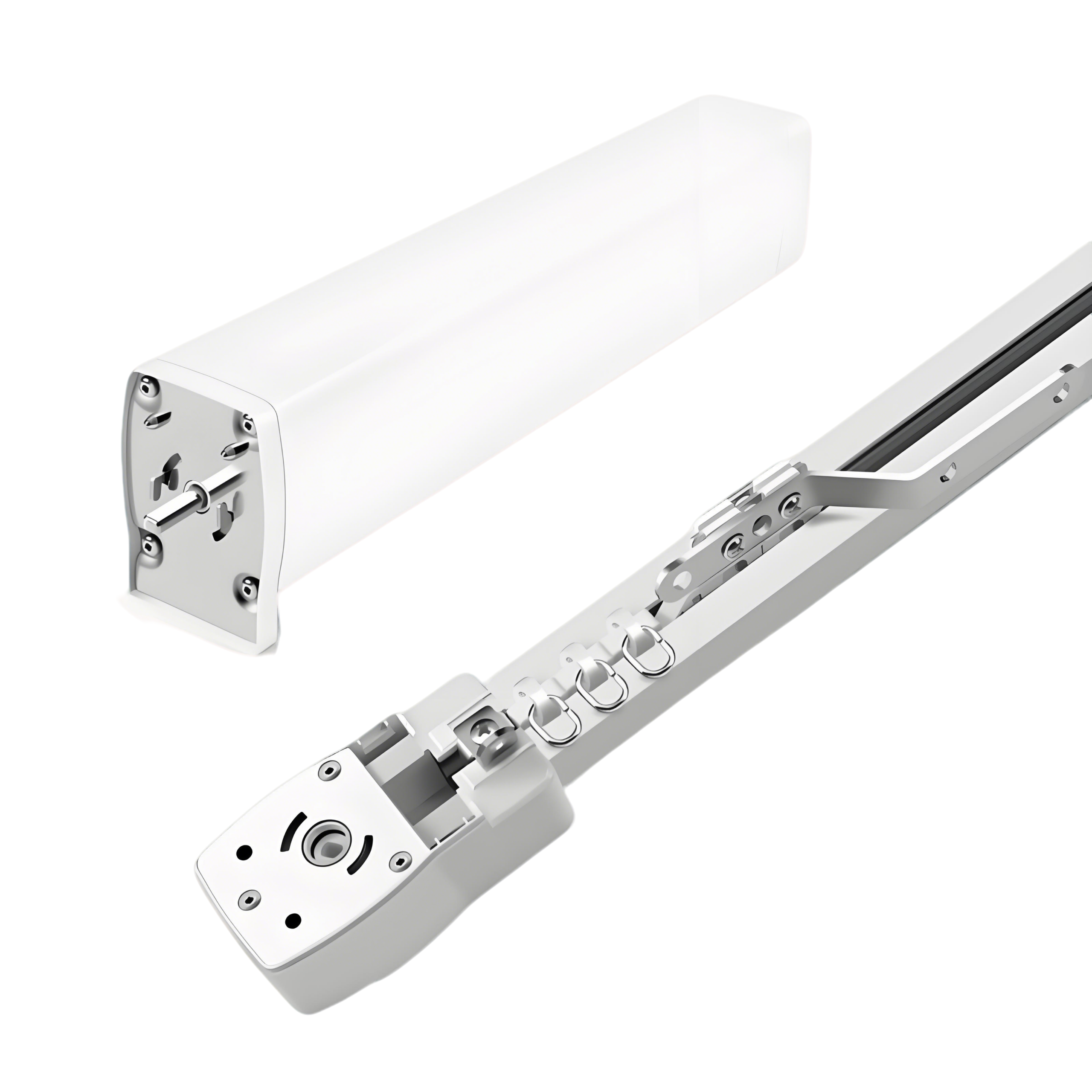 Smart curtain motor with rail components for room automation projects